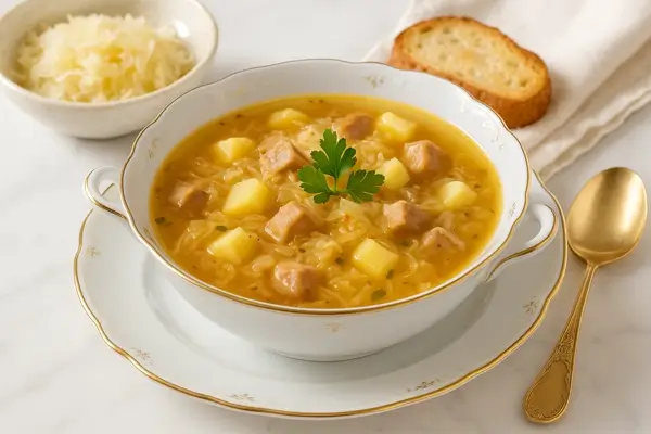 Dish recipes: Hapukapsasupp