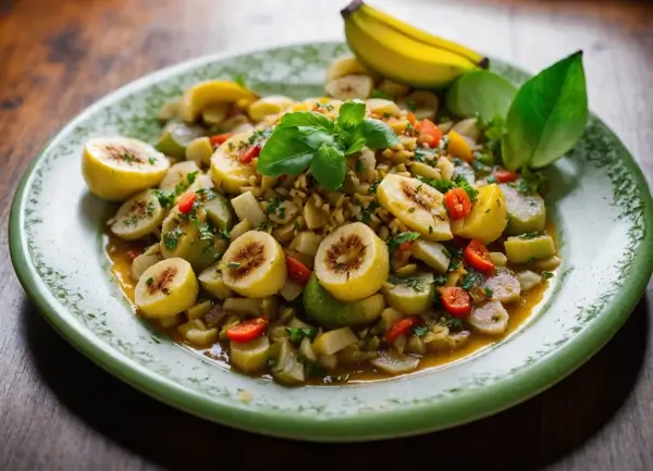 Dish recipes: Green Fig and Saltfish